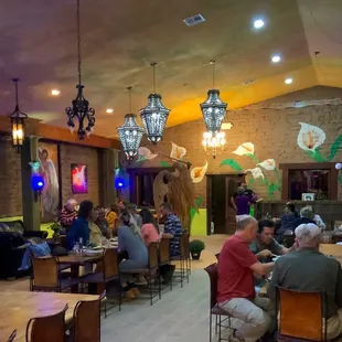 people sitting at tables