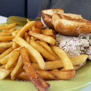 Tuna melt with fries