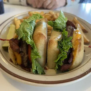 The cheddar burger, outstanding