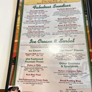 menu