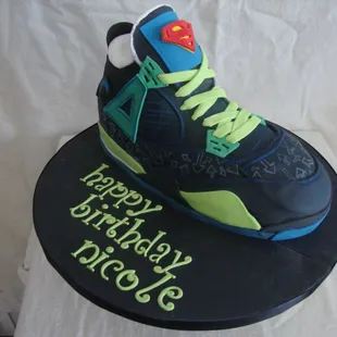 &quot;Superman&quot; Air Jordan cake for Nicole&apos;s birthday