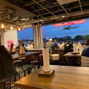 Open garage style doors lettin that fresh air in