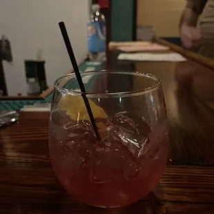 Hibiscus Basil Sour with gin