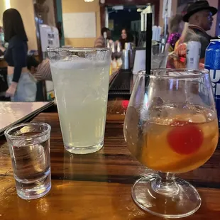 Shot with Margarita and Mai Tai