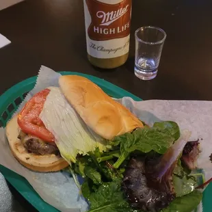 Burger &amp; salad