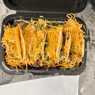 Soft Tacos (Steak, Cheese, Cilantro)
