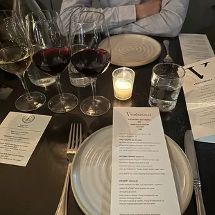 Valentine&apos;s Day prefix menu with wine flight