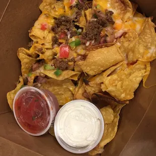 I live across the street and decided to go next door and get nachos. It was Lit to say the least!!! Look at this late night snack wow!!