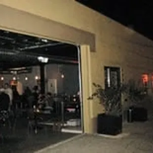 outside of a restaurant at night
