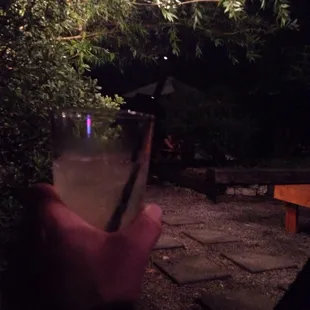 Paloma on the patio.