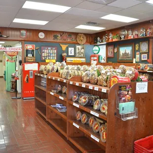 a variety of products on display