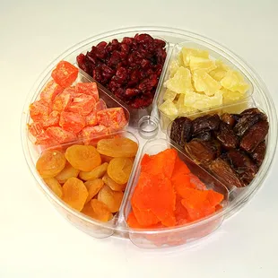 a variety of dried fruit