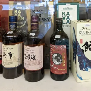 Expensive bottles locked in plexi