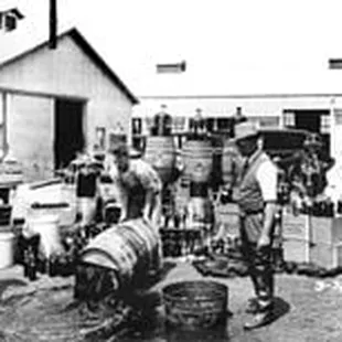 OC Sheriff's dumping booze out in prohibition 1932 Santa Ana