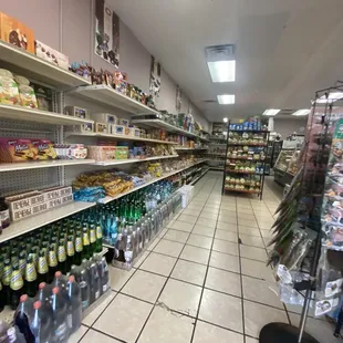 Looking down an aisle