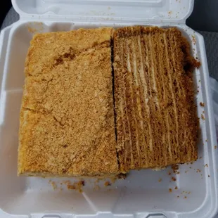 Napolean (left) and Honey cake (right). Its $6 per pound