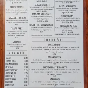 Menu front