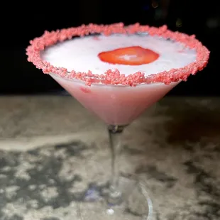 a strawberry martini