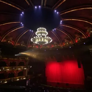 a chandelier and stage