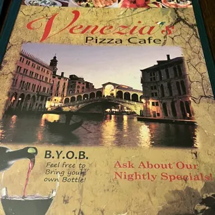 Menu cover