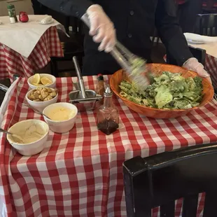 Caesar salad table service