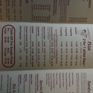 menu