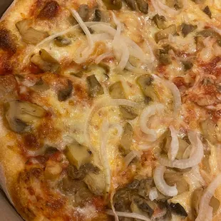 Small with mushrooms and onions