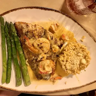 Blackened Redfish W/ Crawfish and Shrimp