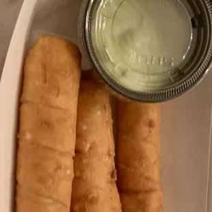 Venezuelan cheese sticks-avocado crema
