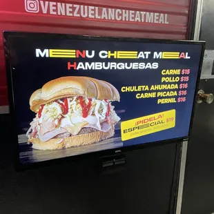 a menu for a sandwich