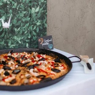 All Seafood Paella- (Valencian Style- prawns, calamari, muscle, clams, and scallops)