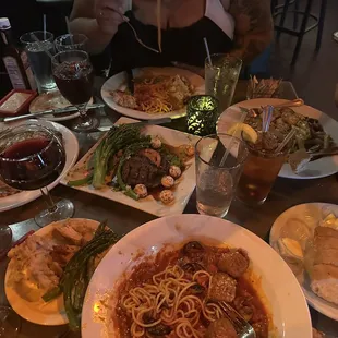 a table full of food