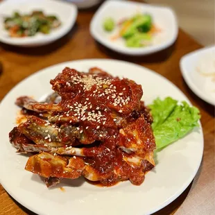 Spicy raw marinated crab