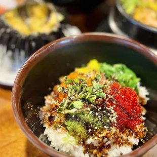 Sea urchin roe rice bowl