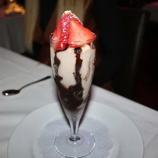 For Dessert we had the Hazelnut Chocolate Flute topped with strawberries.