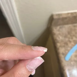 Filled down my natural nail with the drill