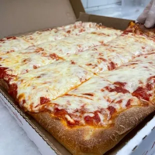 a large pizza in a box
