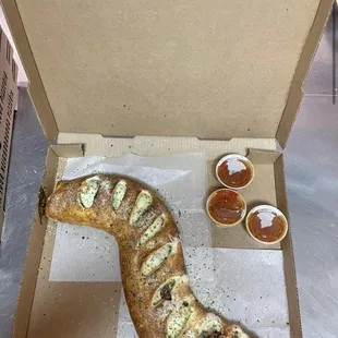 a piece of bread in a box