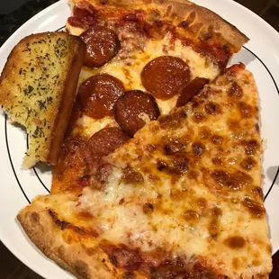 a slice of pepperoni pizza