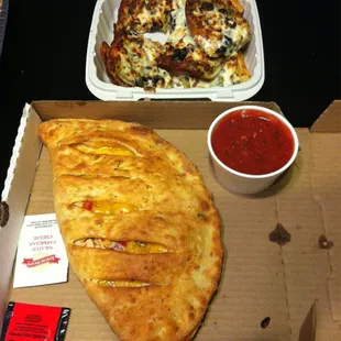 Chipotle chicken calzone.