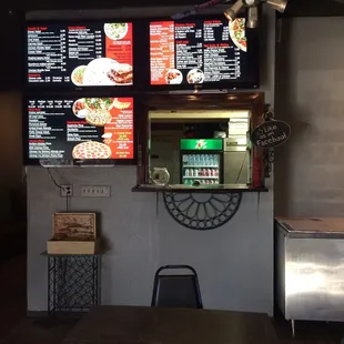 menus on the wall