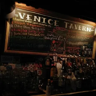 a chalkboard with a menu on it