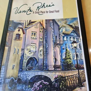 The menu cover