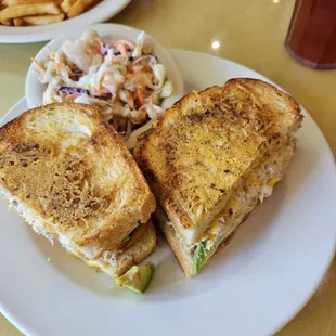 The tuna melt. Delicious! With cole slaw