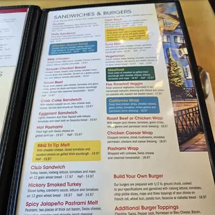 Menu. Quite ordinary fare, yet variety