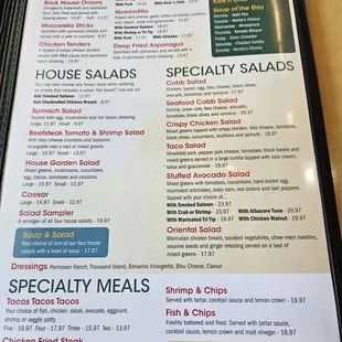 The menu