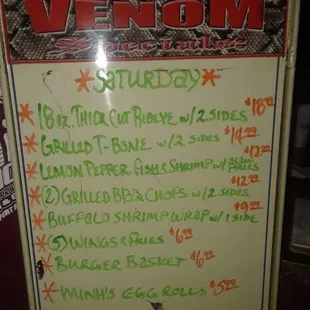 the menu