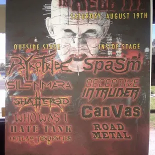 a poster for venom's back room bar &amp; grill