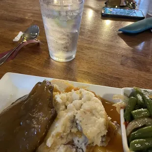 Open faced roast beef sandwich