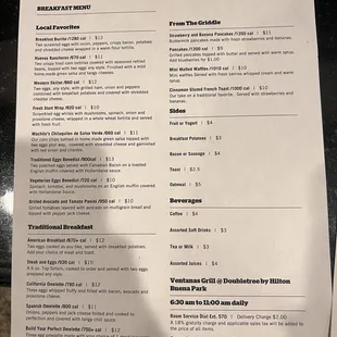 Menu breakfast 10/2022